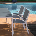 COSMO - Sillón de comedor apilable de aluminio y arnés técnico