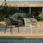 DROP – Stackable aluminum and technical rope dining chair