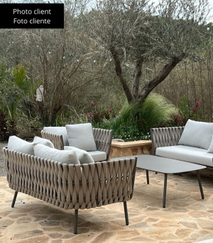 EDEN – 2-seater woven aluminum sofa - Image 6