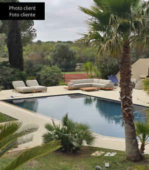 AMBRE - Solid Teak and Sunbrella Fabric Sun Lounger - Image 5