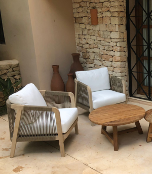 BORNEO - Pack 2 armchairs + 1 sofa 3 seats teak