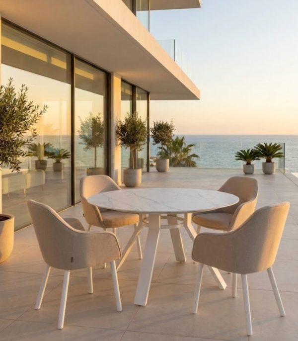 EDEN - Round Ceramic Dining Table for 8 People