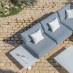 NEVERLAND - Sofá de exterior de 2 plazas en aluminio blanco y tela Agora