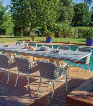 NEVERLAND – Mesa de comedor extensible de cerámica para 8 a 14 personas - Imagen 2