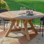 KENYA – Round recycled teak table ø130/160cm