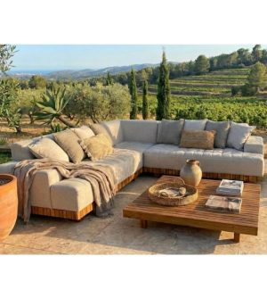 AMBRE - Ensemble de canapés 2 et 3 places en teck massif – Image 2