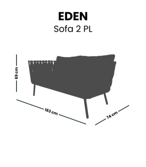 EDEN – 2-seater woven aluminum sofa - Image 8