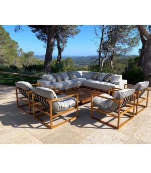 AMBRE - Ensemble de canapés 2 et 3 places en teck massif – Image 3