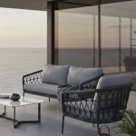 GYPSY – 2-seater sofa in aluminum and rope