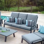 ADELE - 3-seater reclining aluminum sofa