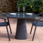 LA ROUTE - Square Table in Aluminum and Ceramic