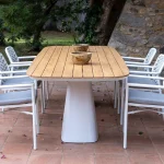 LA ROUTE - Rectangular Table in Aluminum and Teak