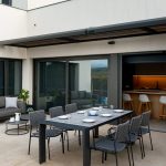 ELITE - Table de salle à manger à rallonge 167/220x100cm en aluminium et céramique