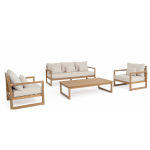 AMALFI COLLECTION - Salon 4 places en bois d'acacia FSC (effet teck)