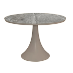DANO – Round dining table ø108cm beige aluminum and Dekton Ava top