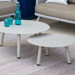 BAHIA – Round aluminum coffee table ø80cm in sand finish