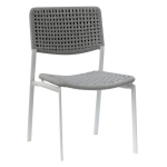 KAKAO – Lightweight stackable aluminum and woven rope dining chair