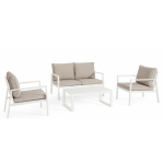 SORRENTO – 4-Piece Lounge Set (2-Seater Sofa + 2 Armchairs + Table)