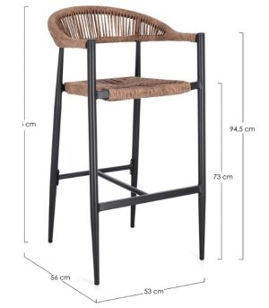 MARTINIQUE - Tabouret de bar empilable en fibre torsadée et aluminium – Image 8