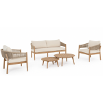 TAHITI COLLECTION – 5-Seater Lounge Set in FSC Acacia Wood & Rope