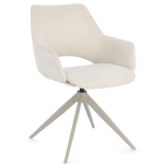 IRELIA - Silla de Comedor Tapizada Interior Negro/Beige