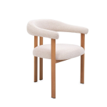 GIUDITTA - Sillón con efecto madera y bouclé interior