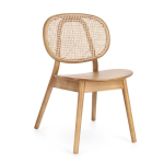 ADOLIS – Elm wood chair with rattan backrest indoor