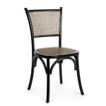 CARREL - Chaise en orme et rotin naturel - intérieur
