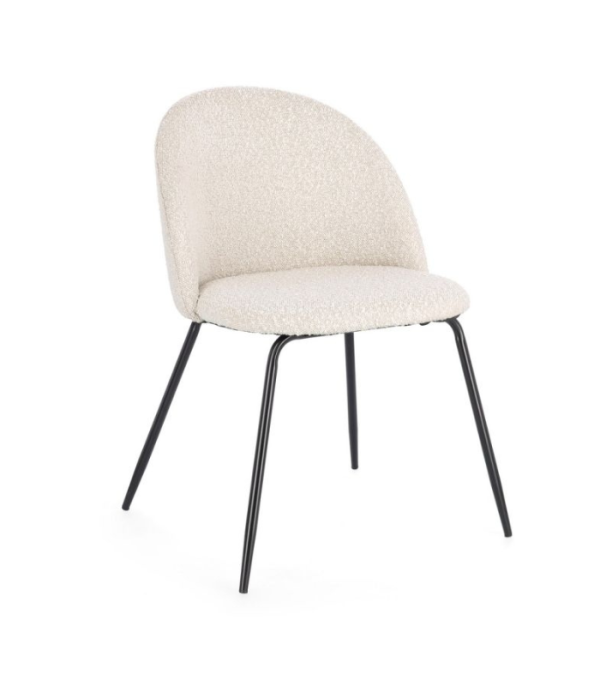 TANYA – Dining chair with bouclé effect indoor