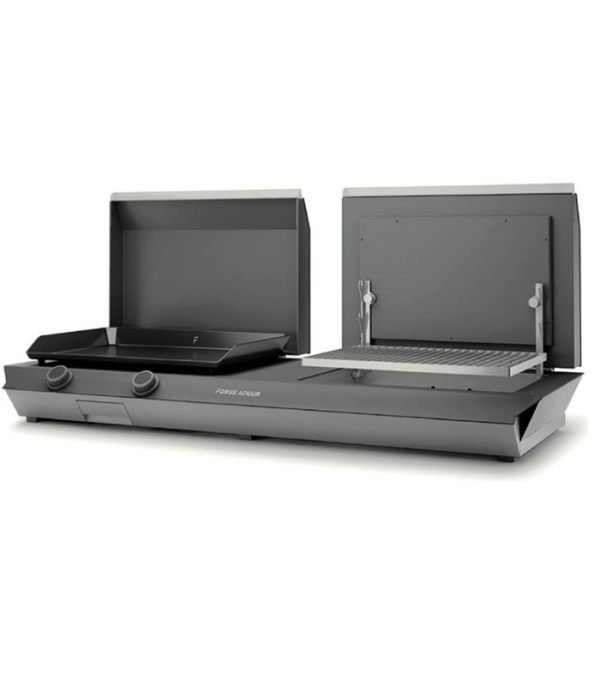 COMBI – Outdoor griddle and grill in black and gray steel