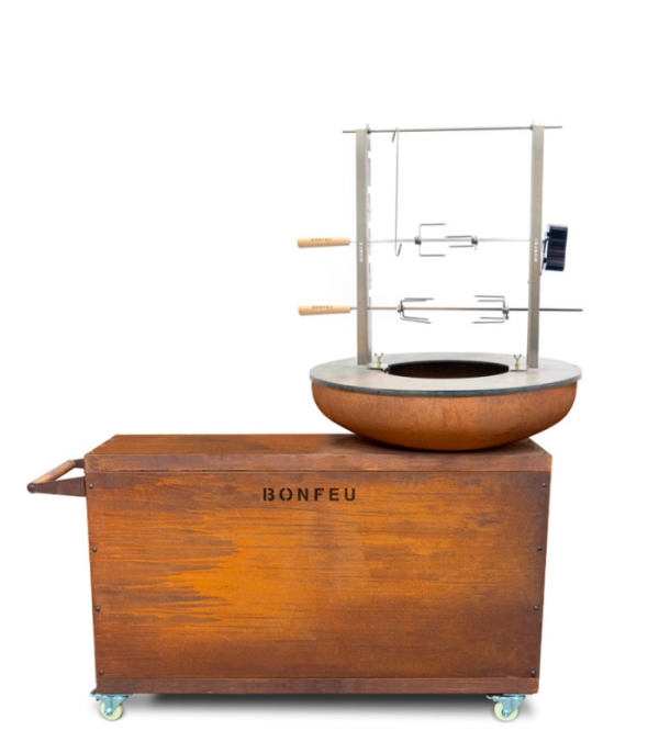 BONBIZA ISLAND – Corten steel outdoor kitchen with workspace