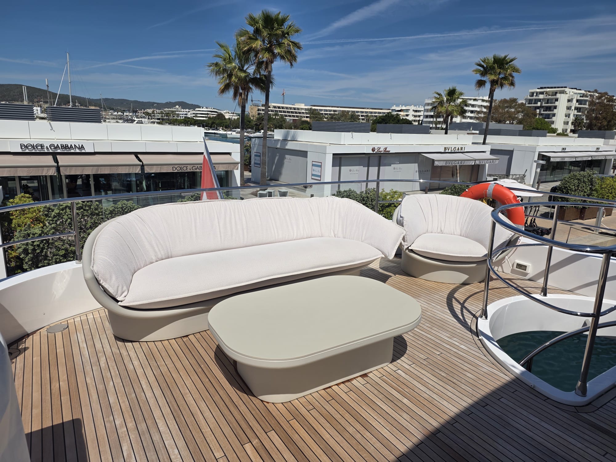 Boat and outdoor furniture for full sun exposure